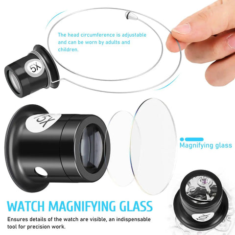 Jewelers Portable Monocular Magnifier Eye Loop Glass For Watches Jewelry Repair And Textile Circuit Coin Stamp Work