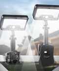 Clip On Solar Lights Outdoor With Motion Sensor, 360 Degree Rotatable And Vertically Adjustable Solar Flood Lights on railing