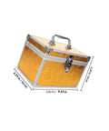 Built Tough Aluminum Tool Box With Secure Lock And Heavy Duty Handle For Mechanics And Field Pros Compact Organizer Gear Hauler side view showing dimensions and secure latch.