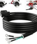 Heavy Duty 3 Prong Replacement Power Cord 14 AWG 8 Foot Black AC Cable, ideal for powering workshop tools.