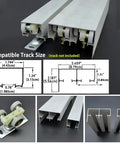 Two Pack Sliding Pocket Door Rollers Replacements Top Hanger Kit track dimensions and components