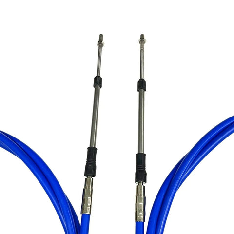 Universal 23 Ft Outboard Shift And Throttle Cable Set For 3300 33C Control Boxes Blue Two Piece Cables Boat System