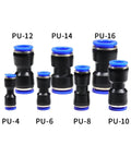 Super Cool 100 Piece Pneumatic Fittings Kit Push To Connect Air Hose Adapters For Quick Assembly With Adjustable Size Port And Elegant Black Finish Fit Perfectly For Compressors And Industrial Tools, PU-4 to PU-16 fittings