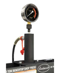 Close-up of gauge on 10 Ton Benchtop Hydraulic Press With Pressure Gauge, Compact Pro Shop Press In Black Steel, 20,000 Lbs Capacity