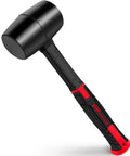 16oz Rubber Mallet Hammer With Double Faced Soft Head And Fiberglass Handle Ergonomic Grip For Flooring Woodworking Camping And Tents Durable Rubber Head Delivers Soft Blows Without Damaging Surfaces