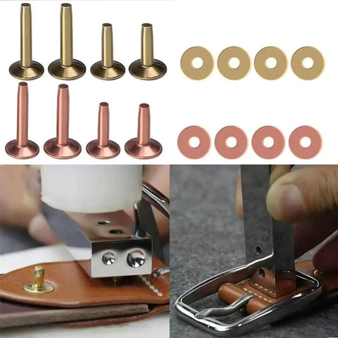 Heavy Duty Brass Rivet Set For Leathercraft And Belt Hardware Durable Metal Studs Keep Your Gear Tight With Rock Solid Versatile Sizes Perfect For Wallets Collars And Weekend Diy Projects
