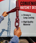 Heavy Duty Ratchet Chain Binder Set Five Sixteenth To Three Eighth Inch Chain With Grab Hooks 5400 Lbs Working Load Limit use