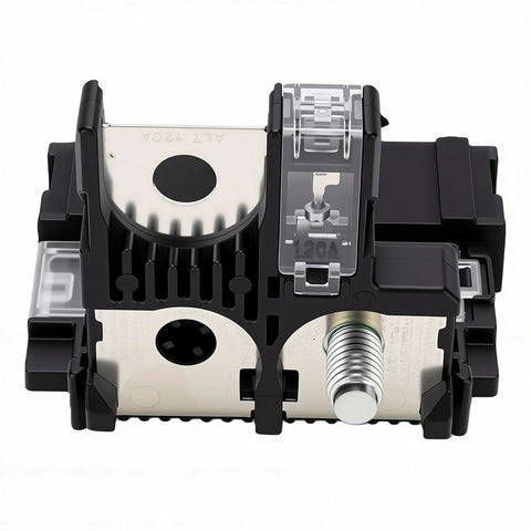 Heavy Duty Positive Battery Fuse Terminal Replacement For Nissan Altima Murano And Versa 2002-2015, metal and plastic connector.