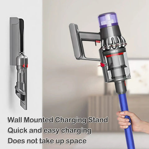 Wall Mounted Vacuum Docking Station Bracket For V11 And V15 Handheld Cleaners installed with vacuum in hand