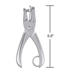 One Hole Punch For Office And Home Use, Five Sheet Capacity, Compact Metal Paper Punch In Silver, Chrome Plated Steel, 5.2-inch
