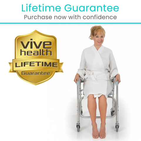 Real Deal Rolling Shower Chair With Slick Glide Casters Doubles As Raised Toilet Riser For Bathroom Mobility Heavy Duty Frame And Zero Stress Assembly
