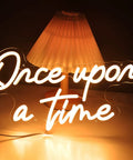 Once Upon A Time Neon LED Light Sign Warm White 15.8 Inch By 8.9 Inch USB Powered 5V for Wall or Table Decor