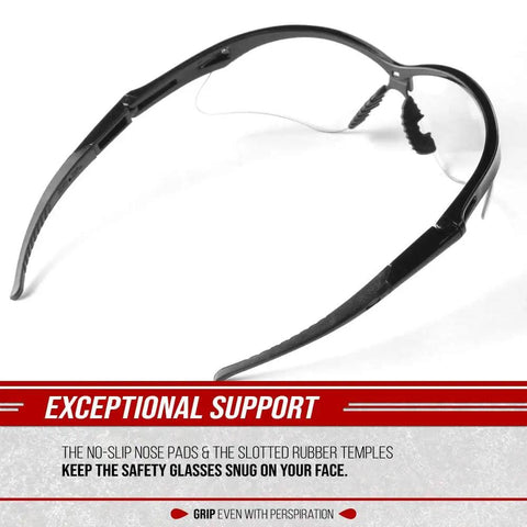 Side view of Anti Fog Safety Glasses With Scratch Resistant Lenses For Men And Women Job Site Ready Lightweight Eye Protection
