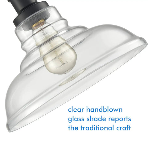Dope Semi Flush Mount Glass Dome Ceiling Light Fixture With Modern Metal Frame, clear handblown glass dome close-up