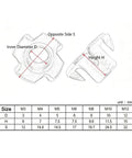 Diagram of M3 to M12 Zinc Four-Claw T Nut Blind Inserts for Speaker Cabinets and DIY Furniture, showing dimensions and measurements.