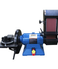 Rugged Workhorse 4X36 Belt And 9 Inch Disc Grinder With 1Hp Dual Voltage Motor, featuring adjustable tables and dust collection.
