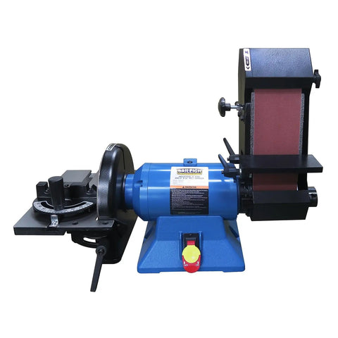 Rugged Workhorse 4X36 Belt And 9 Inch Disc Grinder With 1Hp Dual Voltage Motor, featuring adjustable tables and dust collection.