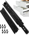 Heavy-Duty 10 Inch Full Extension Side Mount Drawer Slides with 100 LB Load Capacity Ball Bearing Rails, black, side view