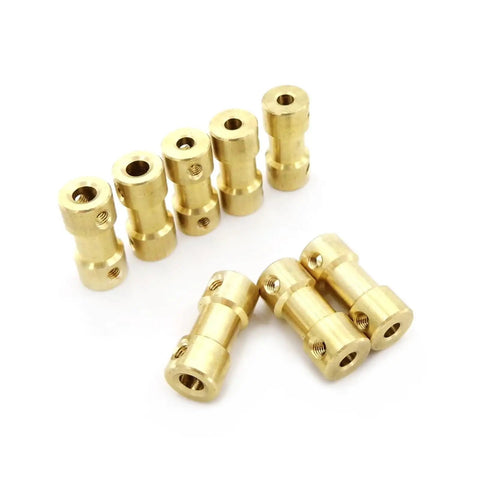 Copper Motor Shaft Coupler For RC Boats And Robots, 2.3mm To 2.3mm Fit, brass shaft connector