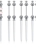 Six Pack Beadable Envelope Slitters For DIY Projects, Stainless Steel Letter Opener Knives With Smooth Rounded Handles, Silver