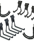 Eight Pack Slatwall Hooks Heavy Duty Garage Organizer For Power Tools And Cords Fits Standard 3 Inch Slat Wall Holds Up To 70 Lbs Durable Wall Hangers For Tool Storage And Cord Management In The Garage Goes Hard For Your Garage