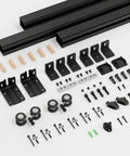 8 Ft Box Rail Sliding Barn Door Track Kit, heavy duty aluminum alloy wall mount with hardware for single door, not installed.