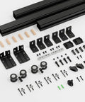 Rock Solid Heavy Duty Sliding Barn Door Track Box Rail Kit for Single Doors up to 330 Pounds 79.2 Inch aluminum components and hardware.