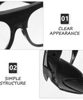 Close-up of Heavy Duty Welding Glasses With Flip Up Lenses For Argon Arc And Brazing Work showing clear lenses and simple structure.