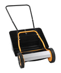 14 Inch Manual Push Reel Lawn Mower With Collection Bag And Sweeper For Easy Yard Work No Fuss 4 Sharp 5 Edged Blades For Lawns Gardens Yards Parks Golf Courses Sidewalks Driveways, front view