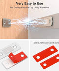 Ultra Thin Magnetic Cabinet Latch No Drill 10 Pack With Adhesive And Screws installation illustration
