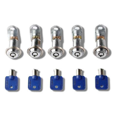 Heavy Duty Tubular Cam Locks Keyed Alike Cylinder Hardware No Sweat Installation Rock Solid Quick Turn Barrel Locks 5 Pack Chrome Zinc Alloy with keys