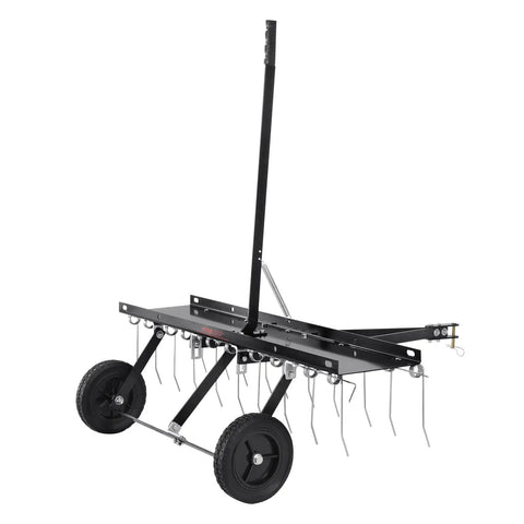 Tow Behind Dethatcher 40 Inch With 20 Spring Steel Tines For ATV Or Mower Lift Handle Lawn Rake