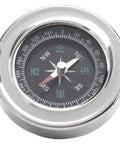 Mini Stainless Steel Compass For Camping And Hiking, Portable Survival Navigation Tool, silver pocket-size outdoor gear close-up