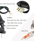 All In One GY6 Wiring Harness Kit For 50Cc To 125Cc Engines showing spark plug, ignition switch, and connectors