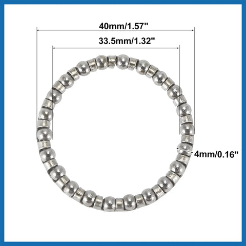 Four Piece Bicycle Ball Bearing Retainer Set With 22 Balls 40mm Outer Diameter And 33.5mm Inner Diameter Replacement Crank And Wheel Bearings For Bike Maintenance And Upgrades