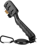 3-In-1 Golf Club Cleaner Brush Set with Retractable Head, nylon bristles for woods, brass bristles for irons, anti-slip grip
