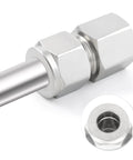 Yoebor stainless steel 304 compression tube fitting coupler with double ferrules for 1/4 in tube OD x 1/8 in NPT female