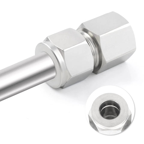 Yoebor stainless steel 304 compression tube fitting coupler with double ferrules for 1/4 in tube OD x 1/8 in NPT female