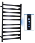 Ten Bar Heated Towel Rack For Bathroom No Fuss Wall Mount Towel Warmer With Timer And Temperature Control Plug In Electric Bath Heater Fast Safe Carbon Fiber Heating Matte Black Finish