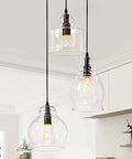 Glass Pendant Light Fixtures Set For Dining Room And Kitchen Island Dope Modern Hanging Cluster Chandelier With 3 Lights