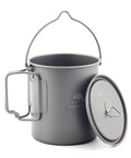 Ultralight Titanium 750ml Pot With Bail Handle For Camping And Backpacking Cookware, open lid view