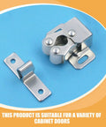 8 Piece Silver Steel Ball Latches For Cabinet Doors With Low Profile Catch And Smooth Operation shown on blue background