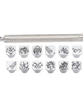 12-Piece Stamping Punch Tool Set For Leather Crafting, Carving Stamper Kit With Clear, Accurate Marks, Pro-Grade, DIY Use