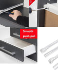 Heavy Duty Metal Drawer Slides 450mm Pack of Four White Roller Rails installed with smooth pull-out drawer in kitchen.