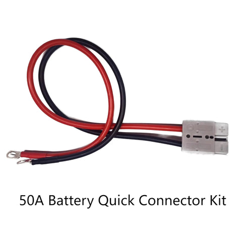 Heavy Duty 8AWG Battery Quick Connector Kit For LiFePO4 Systems, 50A Capacity, M8 Plug, 8 Gauge Cable, Charger Power Cable For Winch And Forklift, Flame Retardant Durable PC Cable, 1.64 Feet, red black lead