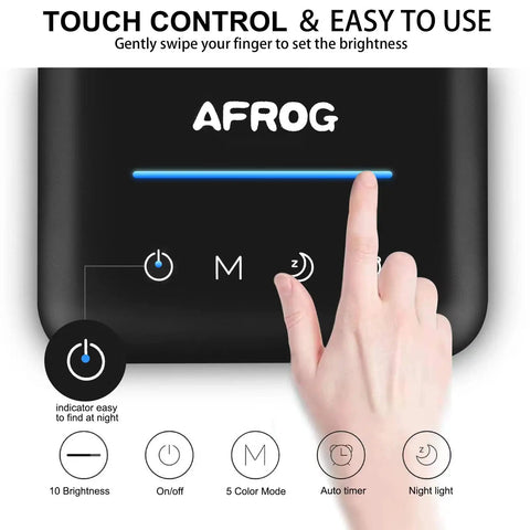 8 In 1 4th Gen Multifunctional LED Desk Lamp touch control panel with finger on screen, highlighting easy brightness adjustment.