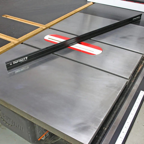 46 Inch Aluminum Precision Straight Edge For CNC And Shop Use, Ultra Accurate And Lightweight At 1.75 Lb on workshop table