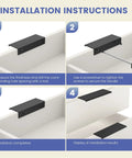 Installation instructions for 10 Pack Black Cabinet Pulls 3 Inch Aluminum Alloy Edge Finger Pull with step-by-step guide.