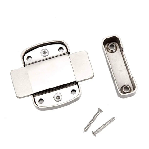 Kick Your Security Up A Notch With This Heavy Duty Rotate Bolt Latch Silver Brushed Hardware For Doors Cabinets Windows Solid Grip Easy Install No Hassle, zinc alloy latch with screws.