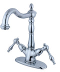 Vessel Sink Faucet With Polished Chrome Finish, Slick Deck Mount Design For 1 Or 3 Hole Install, Drip Free Ceramic Disc Cartridge